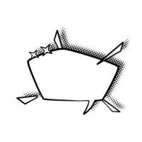 Versatile Line Art Thought Bubble with Halftone Shadow vector