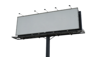 An empty billboard stands tall, awaiting advertising content, serving as a canvas for marketing creativity. Transparent background png