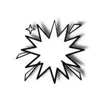 Blank Chat Bubble with Halftone Shadow Line Art vector