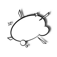 Versatile Line Art Dialogue Bubble with Halftone Shadow vector