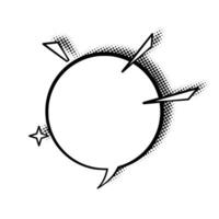Halftone Shadow Speech Bubble Line Art vector