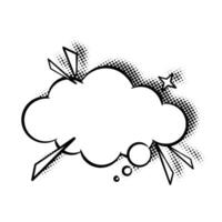 Line Art Speech Bubble with Halftone Shadow vector