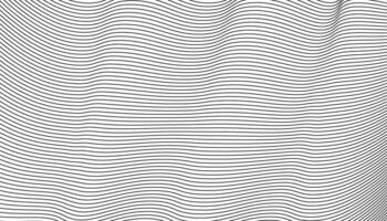 horizontal Wavy thin black lines striped on a white background vector