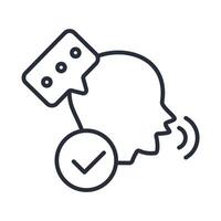 speech recognition icon. Editable stroke.linear style sign for use web design,logo.Symbol illustration. vector