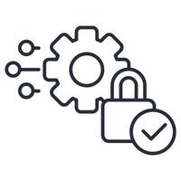 ai security icon. .Editable stroke.linear style sign for use web design,logo.Symbol illustration. vector