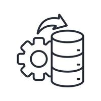 data processing icon. .Editable stroke.linear style sign for use web design,logo.Symbol illustration. vector