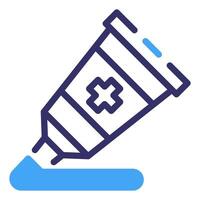A tube of glue with a cross on it vector