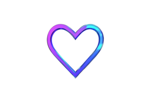 vibrant heart symbol in gradient colors of blue and pink, representing love and affection. This modern design evokes feelings of warmth and connection png