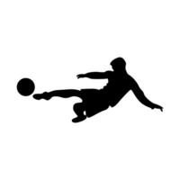Soccer player a ball action outline graphic vector