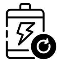 Battery icon with a lightning bolt and a battery vector