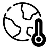 A thermometer and globe icon on a white background vector