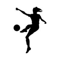 football soccer player woman in action vector