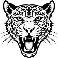 jaguar head with mouth open white background vector