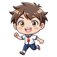 boy running with a smile on his face vector