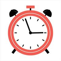 Red alarm clock isolated on a white background.alarm clock icon concept vector