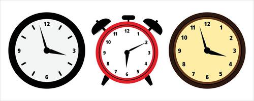 ALARM CLOCK AND WALL CLOCK COMBO SET Illustration vector