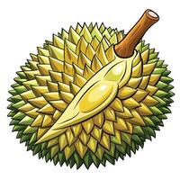 durian fruit with a knife on top of it vector