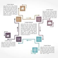 Diagram template with four elements vector