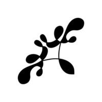 Abstract black and white floral design element. illustration isolated on white background. vector