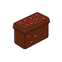 A chocolate box with hearts on it vector