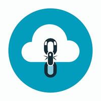 Cloud with Broken Chain vector