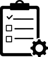 Checklist with Gear Icon Productivity and Task Management Concept vector