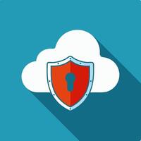 Cloud with Firewall or Shield vector