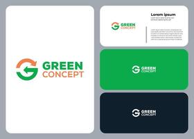 Green Concept logo with eco-friendly theme, modern typography, and color variations for branding and marketing vector