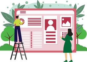 Website Development Web Page Illustration Flat Design vector