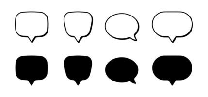Collection of Chat Icons. Speech Bubble Symbols Representing Messages, Comments, and Conversations vector
