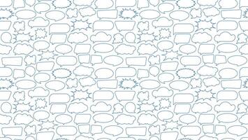 Line speech bubble seamless pattern, ideal for stationery items like notebooks, planners, and gift wrap. Perfect for social media graphics. vector