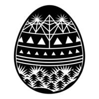 Easter egg with geometric pattern and mountains illustration vector