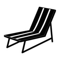 a black and white illustration of a beach chair vector