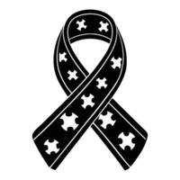 a black and white ribbon with stars on it vector
