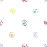 seamless pattern with colorful flowers on white background vector
