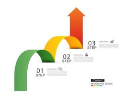 Infographics arrow symbol timeline business steps to success background. vector