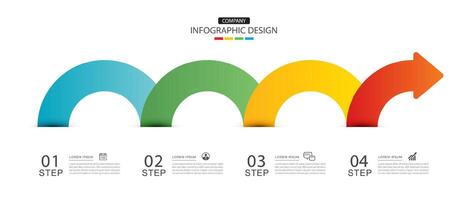 Infographic arrow timeline business steps to success. vector