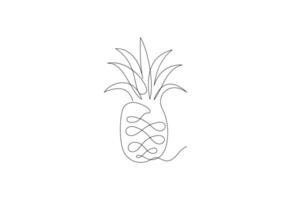 Continuous Pineapple One line art design, design Concept. vector