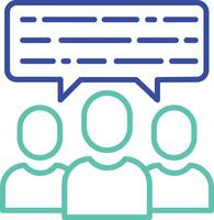 Music audience outline dual color icon vector