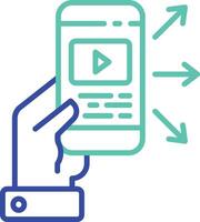 Share outline dual color icon vector