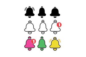 Minimalist Notification Bell Icons Set, notification bell icons, notification bell , notification alert icons vector