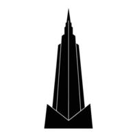 the empire state building is shown in black and white vector
