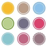 Set of blank round labels on white background vector