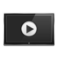 Black LCD TV Screen with play button vector