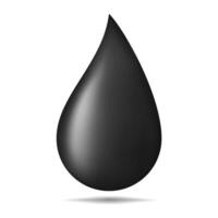 Black oil drop on white background, gradient mesh vector