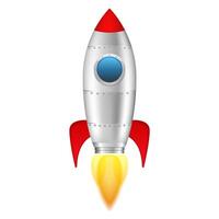 Rocket with flame vector