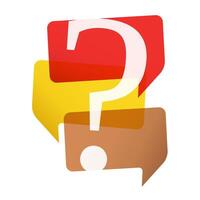 Three speech bubbles with question mark vector