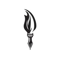 Creative Pen Nib with Flame - Writing and Inspiration Logo Design vector