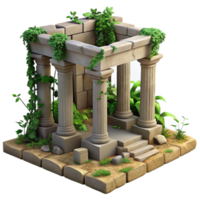 wonderful creative elegant modern impressive abstract Overgrown Ancient Ruins 3D Render high quality authentic high quality png