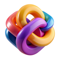 impressive minimalist stunning abstract magnificent vintage Colorful Knot 3D Illustration authentic genuine professional png